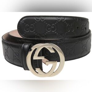 Gucci Black Guccissima Leather Interlocking G